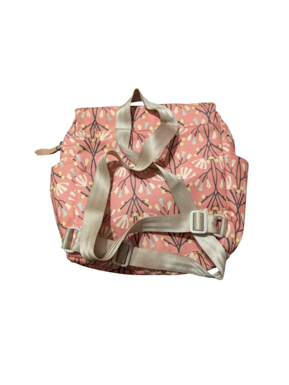 Petunia Pickle Bottom Pink Floral Mini Backpack Diaper Bag With Fold-Out Changin